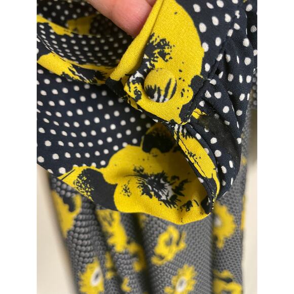 Banana Republic SZ 6 Nvy/White Polka Dot W/ Floral Design - Picture 8 of 11